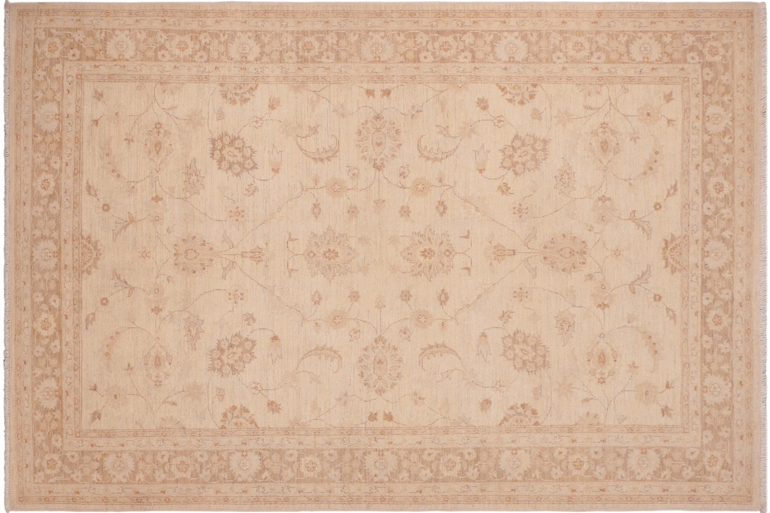 handmade Traditional Kafkaz Tan Brown Hand Knotted RECTANGLE 100% WOOL area rug 6x9