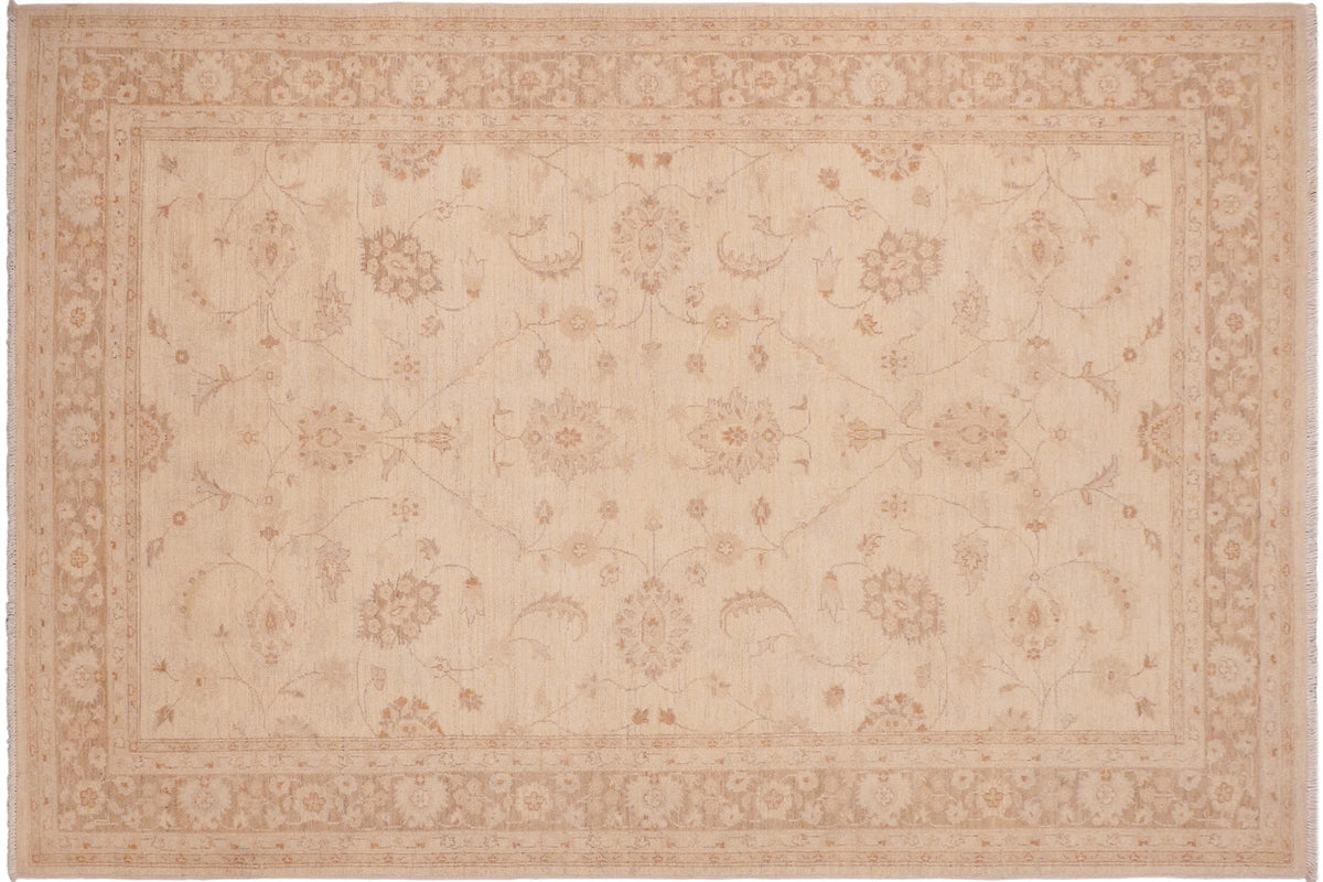 handmade Traditional Kafkaz Tan Brown Hand Knotted RECTANGLE 100% WOOL area rug 6x9