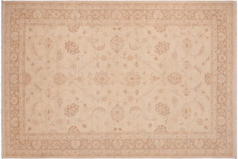 handmade Traditional Kafkaz Tan Brown Hand Knotted RECTANGLE 100% WOOL area rug 6x9