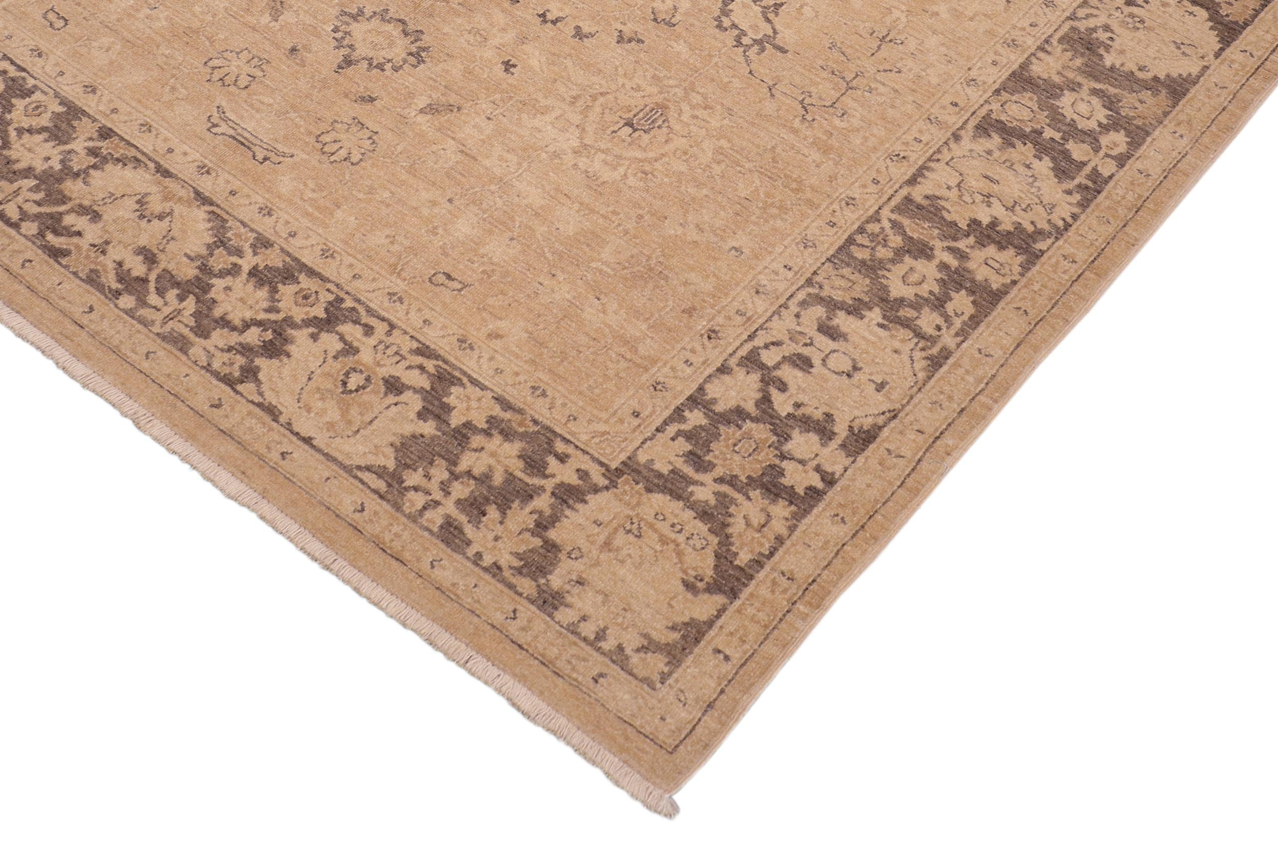 handmade Traditional Kafkaz Tan Brown Hand Knotted RECTANGLE 100% WOOL area rug 6x9