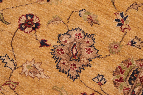 handmade Traditional Kafkaz Gold Blue Hand Knotted RECTANGLE 100% WOOL area rug 6x9