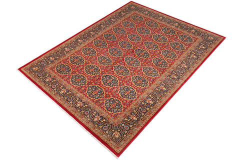 handmade Transitional  Red Blue Hand Knotted RECTANGLE 100% WOOL area rug 6' x 9'
