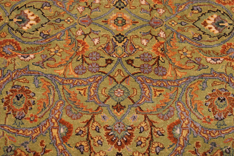handmade Transitional  Lt. Green Gold Hand Knotted RECTANGLE 100% WOOL area rug 6' x 9'