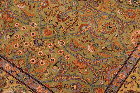handmade Transitional  Lt. Green Gold Hand Knotted RECTANGLE 100% WOOL area rug 6' x 9'