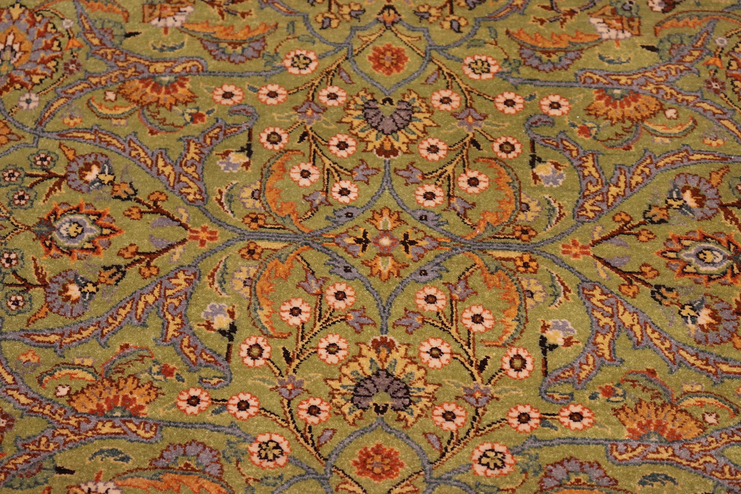 handmade Transitional  Lt. Green Gold Hand Knotted RECTANGLE 100% WOOL area rug 6' x 9'