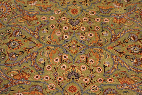 handmade Transitional  Lt. Green Gold Hand Knotted RECTANGLE 100% WOOL area rug 6' x 9'