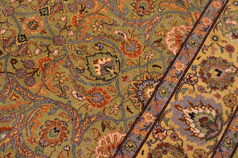handmade Transitional  Lt. Green Gold Hand Knotted RECTANGLE 100% WOOL area rug 6' x 9'
