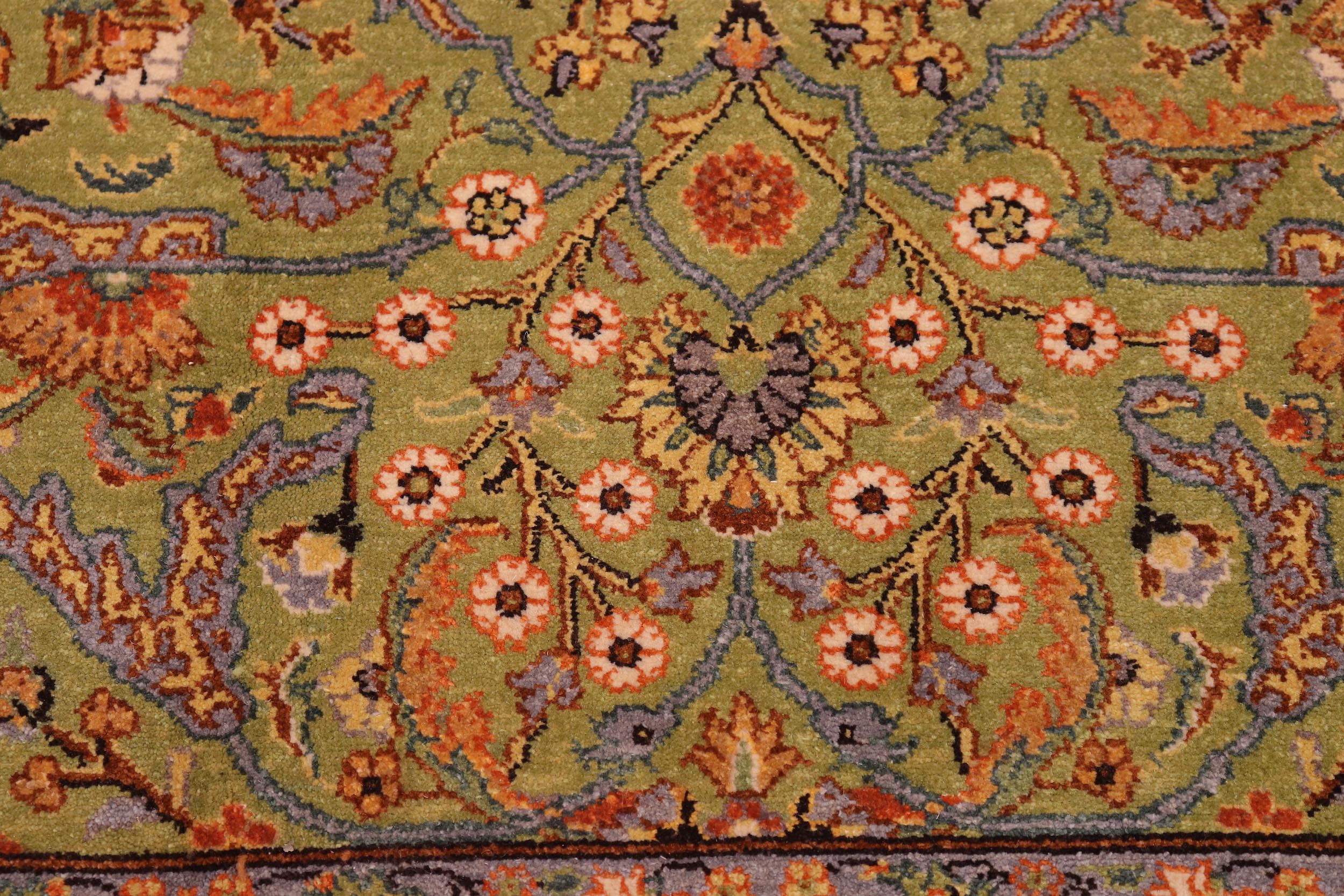 handmade Transitional  Lt. Green Gold Hand Knotted RECTANGLE 100% WOOL area rug 6' x 9'