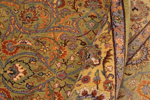 handmade Transitional  Lt. Green Gold Hand Knotted RECTANGLE 100% WOOL area rug 6' x 9'