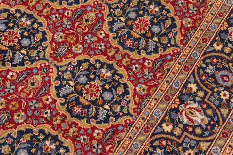 handmade Transitional  Red Teal Blue Hand Knotted RECTANGLE 100% WOOL area rug 6' x 9'