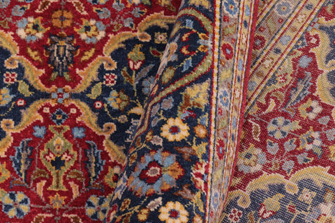 handmade Transitional  Red Teal Blue Hand Knotted RECTANGLE 100% WOOL area rug 6' x 9'