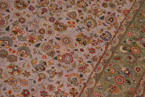 handmade Transitional  Gray Lt. Green Hand Knotted RECTANGLE 100% WOOL area rug 6' x 9'