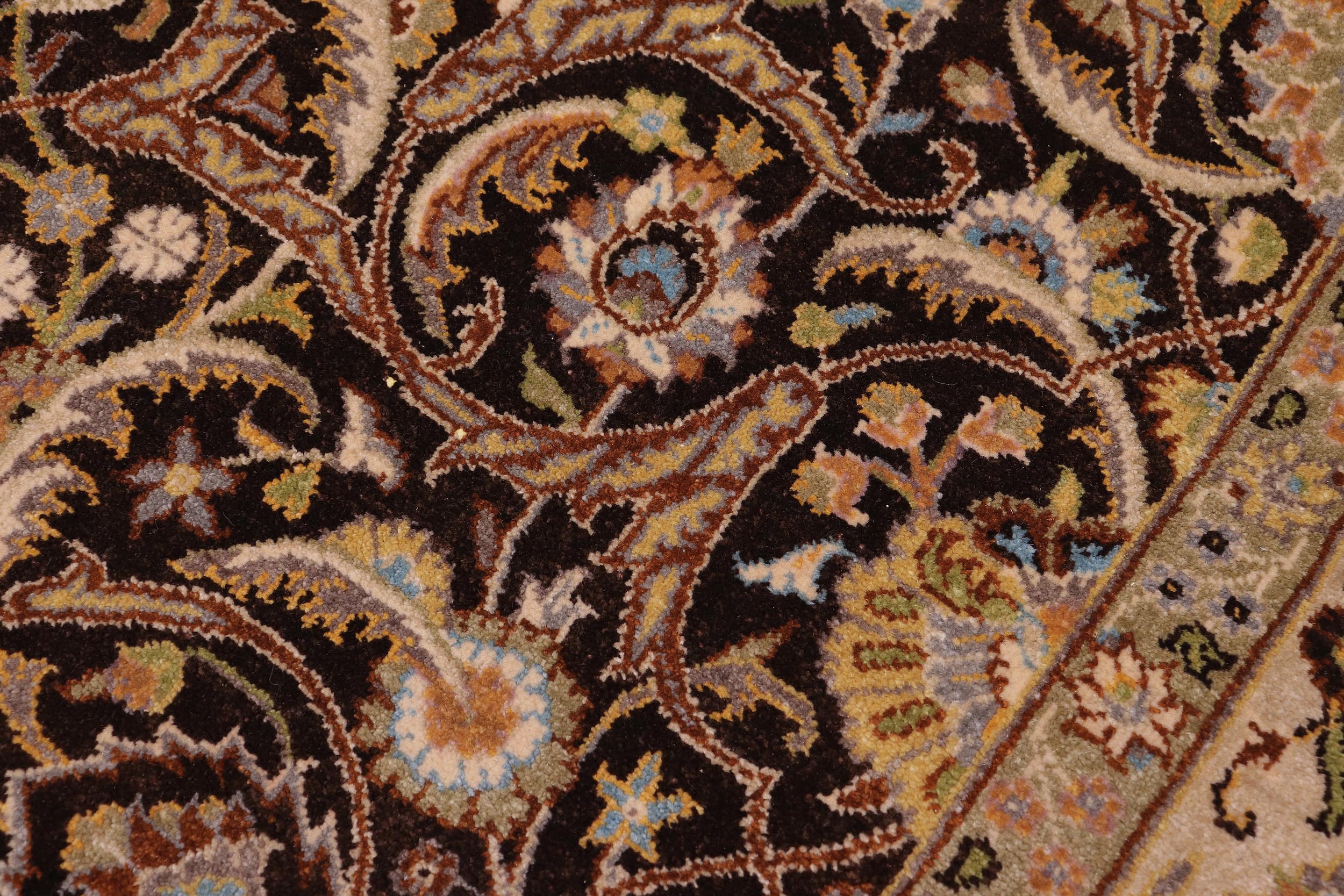handmade Traditional Design Brown Tan Hand Knotted RECTANGLE 100% WOOL area rug 6' x 9'