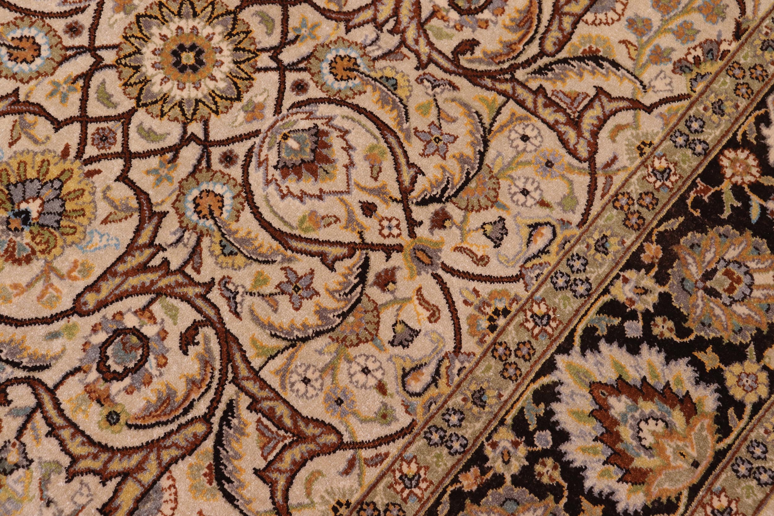 handmade Transitional Design Tan Charcoal Hand Knotted RECTANGLE 100% WOOL area rug 6' x 9'