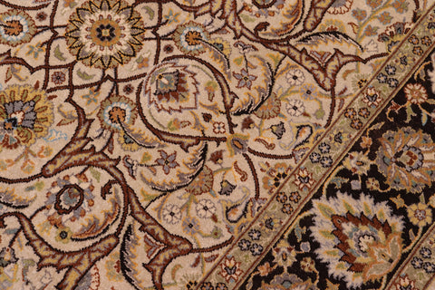 handmade Transitional Design Tan Charcoal Hand Knotted RECTANGLE 100% WOOL area rug 6' x 9'