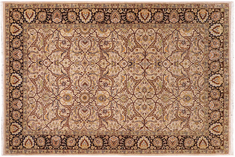 handmade Transitional Design Tan Charcoal Hand Knotted RECTANGLE 100% WOOL area rug 6' x 9'