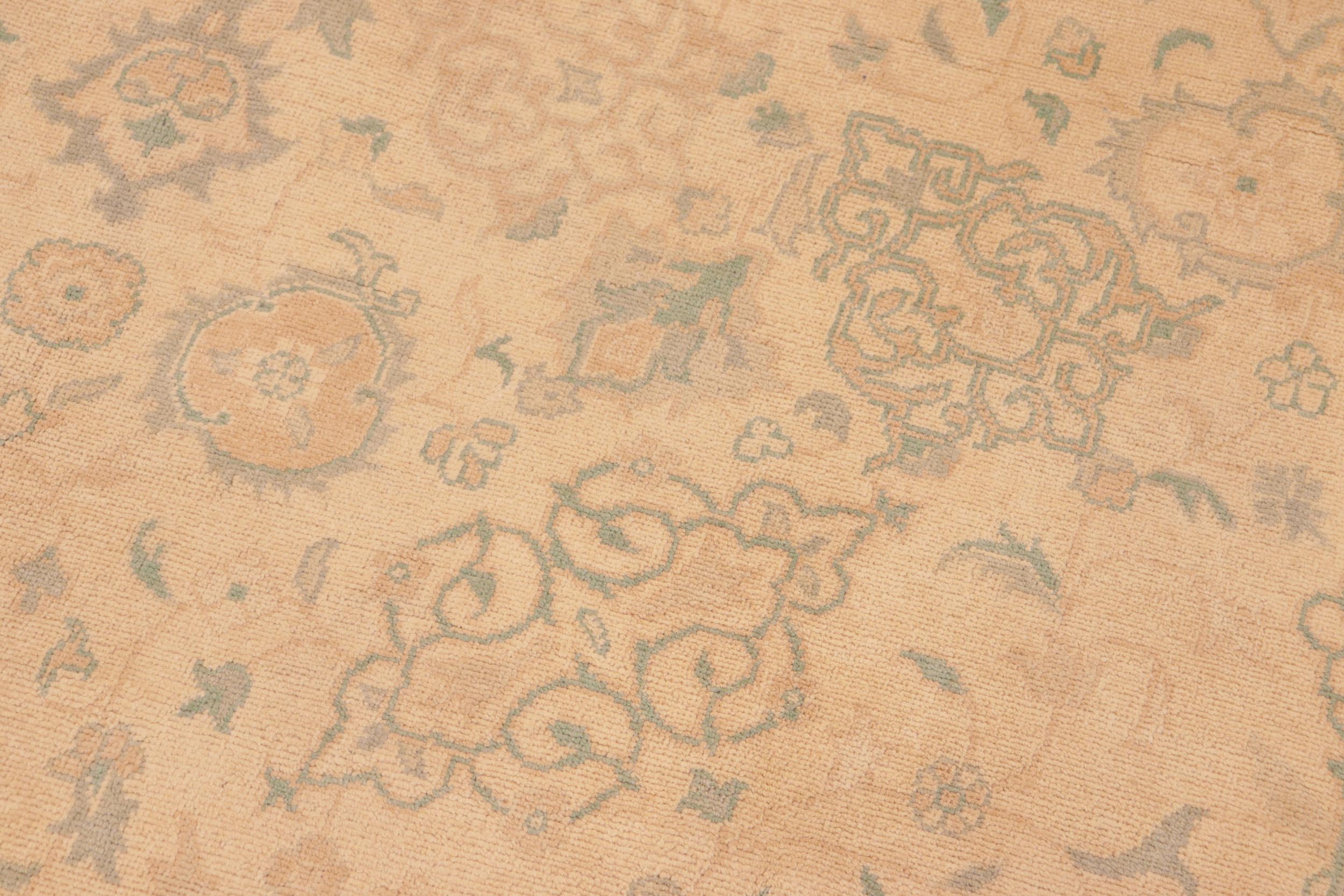 handmade Traditional Kafkaz Tan Gold Hand Knotted RECTANGLE 100% WOOL area rug 6x9