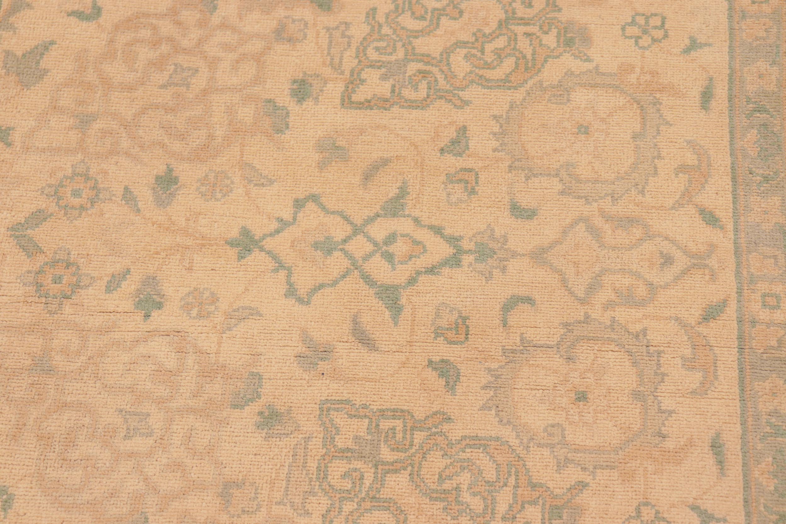 handmade Traditional Kafkaz Tan Gold Hand Knotted RECTANGLE 100% WOOL area rug 6x9