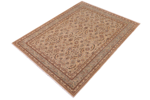 handmade Transitional Lahore Lt. Gray Lt. Green Hand Knotted RECTANGLE 100% WOOL area rug 6' x 9'