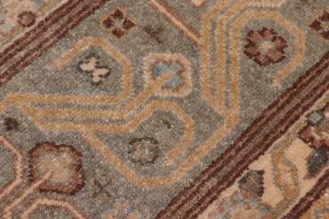 handmade Transitional Lahore Lt. Gray Lt. Green Hand Knotted RECTANGLE 100% WOOL area rug 6' x 9'