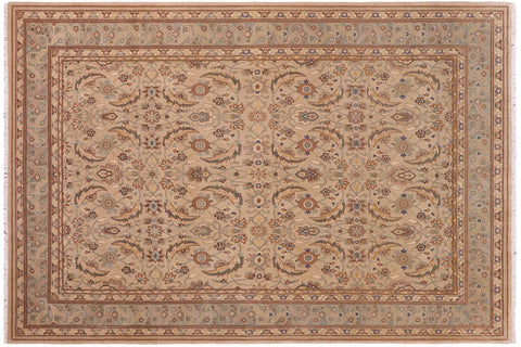 handmade Transitional Lahore Lt. Gray Lt. Green Hand Knotted RECTANGLE 100% WOOL area rug 6' x 9'