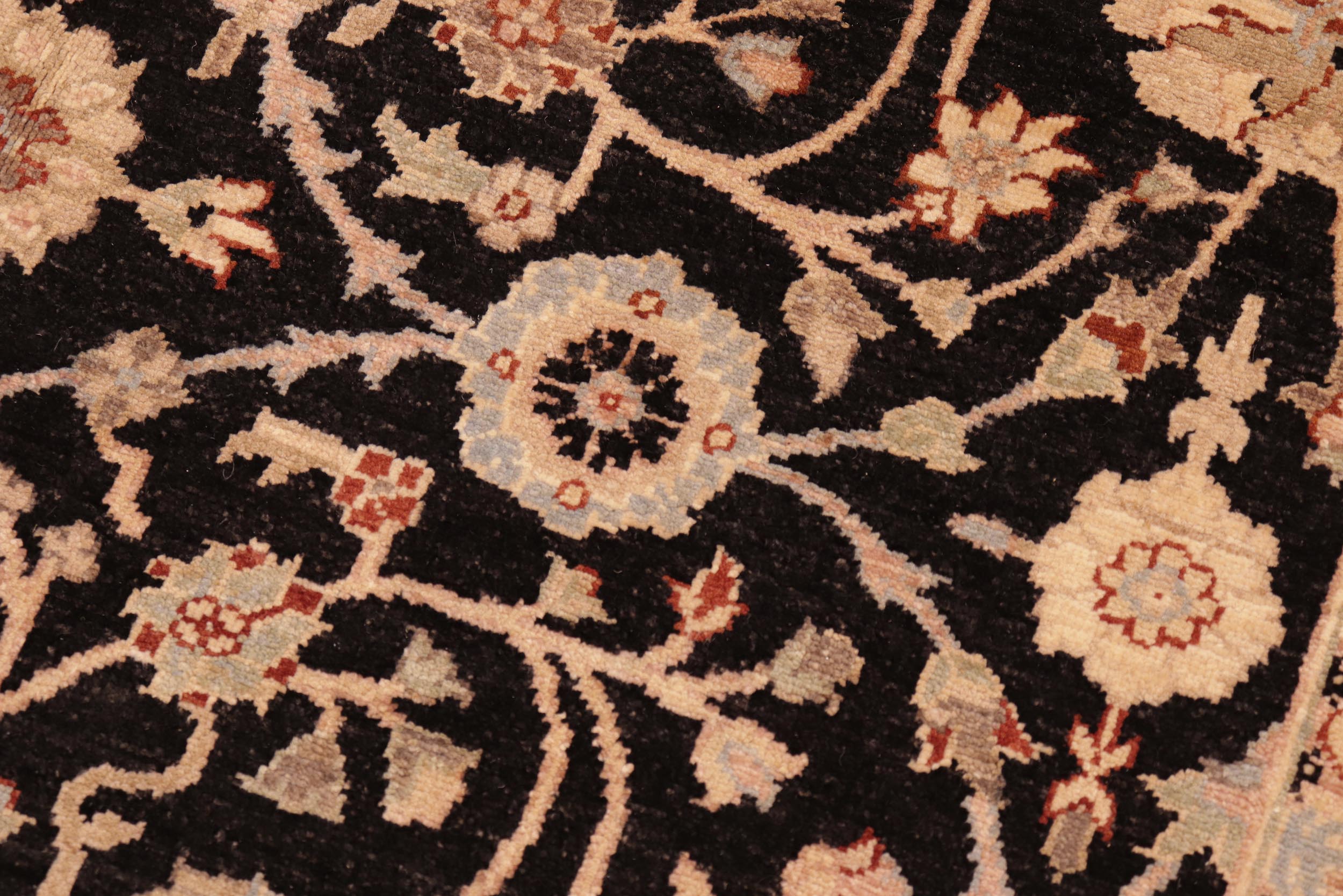 handmade Traditional Kafkaz Black Green Hand Knotted RECTANGLE 100% WOOL area rug 6x9