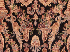 handmade Traditional Kashan Black Gold Hand Knotted RECTANGLE 100% WOOL area rug 6x9