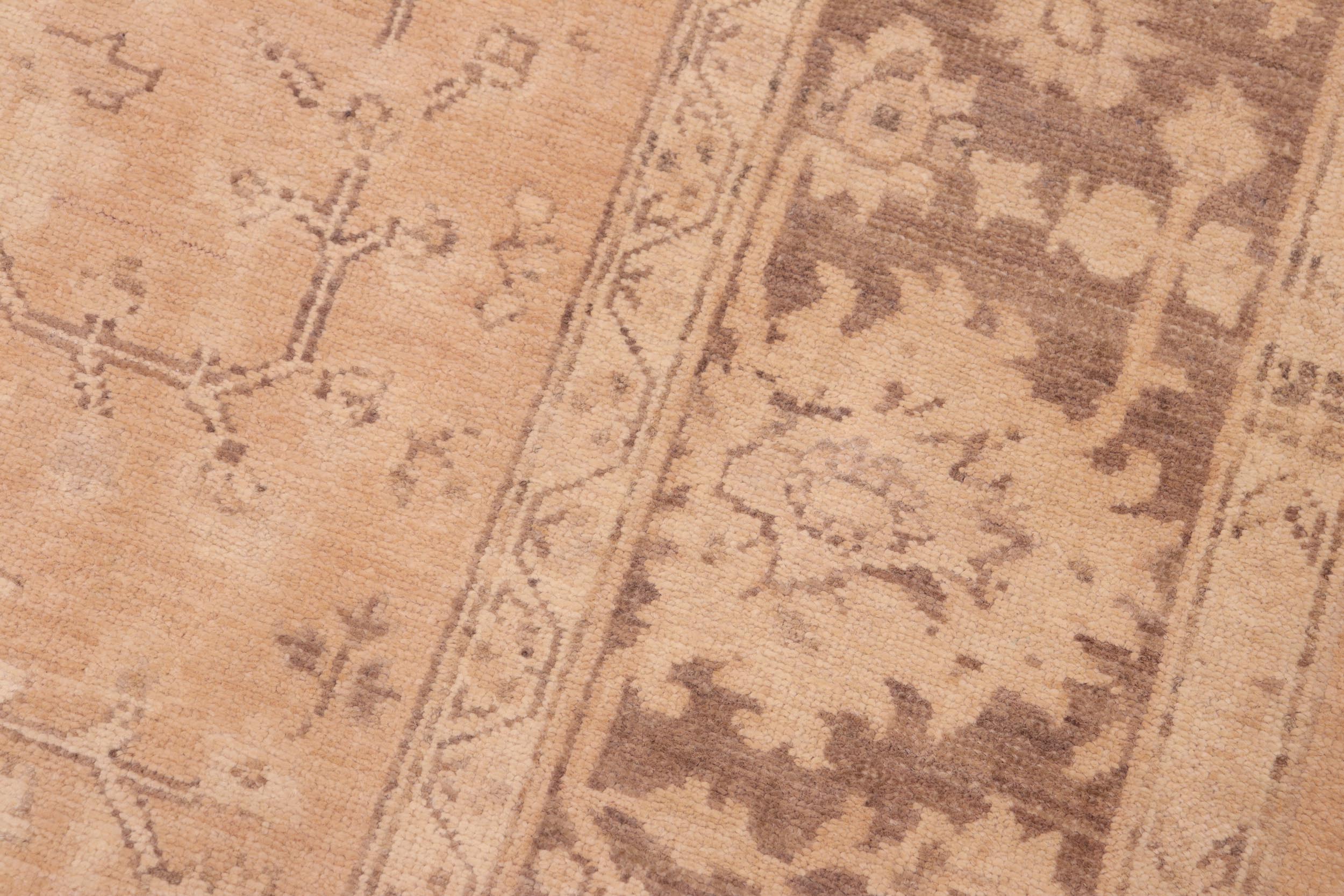 handmade Traditional Kafkaz Brown Tan Hand Knotted RECTANGLE 100% WOOL area rug 6x9