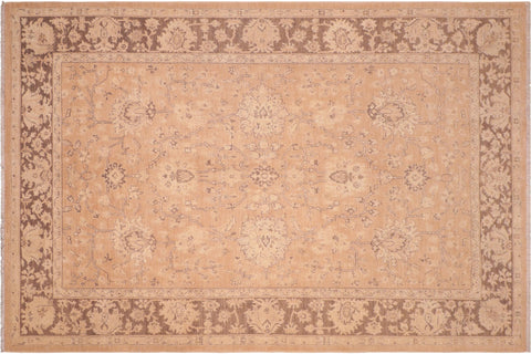 handmade Traditional Kafkaz Brown Tan Hand Knotted RECTANGLE 100% WOOL area rug 6x9