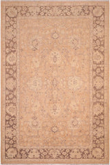 handmade Traditional Kafkaz Brown Tan Hand Knotted RECTANGLE 100% WOOL area rug 6X9