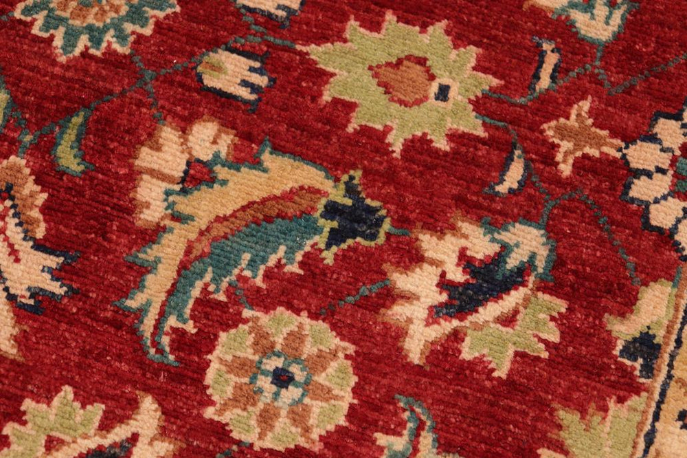 handmade Transitional Kafkaz Red Blue Hand Knotted RECTANGLE 100% WOOL area rug 6X9