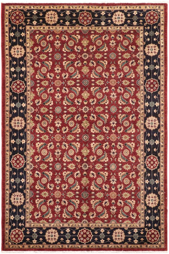 handmade Transitional Kafkaz Red Blue Hand Knotted RECTANGLE 100% WOOL area rug 6X9