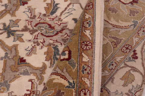 handmade Traditional Design Ivory Lt. Green Hand Knotted RECTANGLE 100% WOOL area rug 6' x 9'