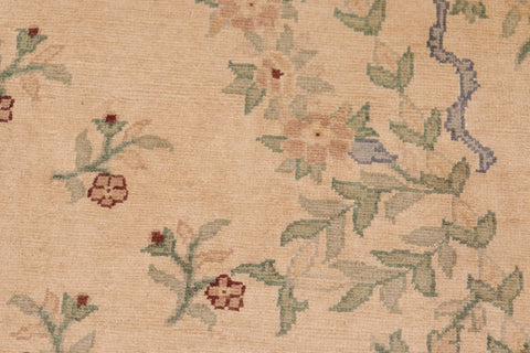 handmade Transitional Kafkaz Tan Green Hand Knotted RECTANGLE 100% WOOL area rug 6' x 9'