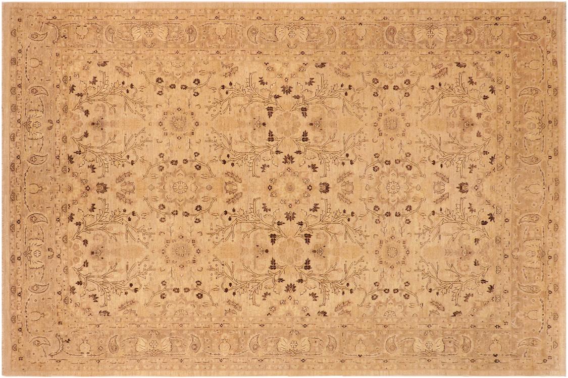 handmade Transitional Kafkaz Tan Brown Hand Knotted RECTANGLE 100% WOOL area rug 10' x 13'