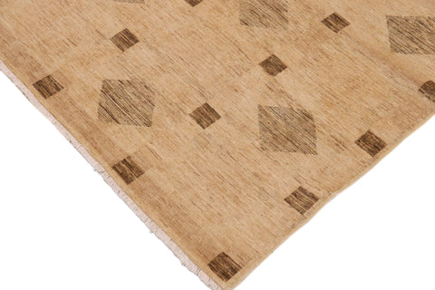 handmade Modern Gabbeh Tan Brown Hand Knotted RECTANGLE 100% WOOL area rug 9' x 12'