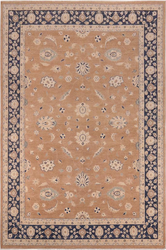 handmade Traditional Kafkaz Brown Blue Hand Knotted RECTANGLE 100% WOOL area rug 10X14