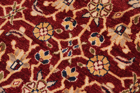 handmade Transitional Kafkaz Red Blue Hand Knotted RECTANGLE 100% WOOL area rug 9' x 12'