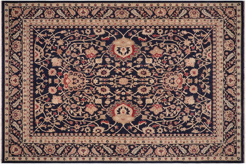 handmade Transitional Kafkaz Drk. Blue Beige Hand Knotted RECTANGLE 100% WOOL area rug 10' x 14'