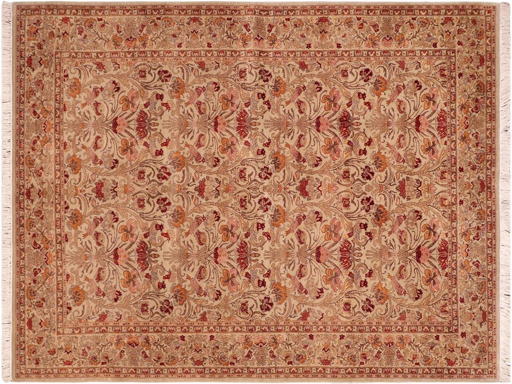 handmade Traditional Sayra Taupe Red Hand Knotted RECTANGLE 100% WOOL area rug 6x9
