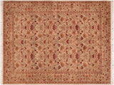 handmade Traditional Sayra Taupe Red Hand Knotted RECTANGLE 100% WOOL area rug 6x9