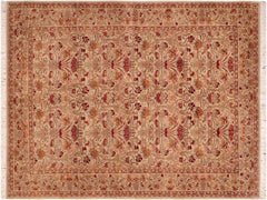 handmade Traditional Sayra Taupe Red Hand Knotted RECTANGLE 100% WOOL area rug 6x9