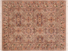 handmade Traditional Doop Taupe Green Hand Knotted RECTANGLE 100% WOOL area rug 6x9