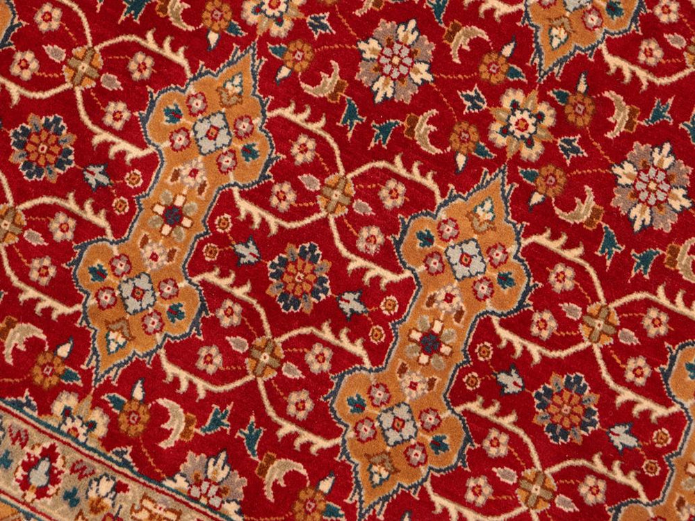 handmade Traditional  Red Gold Hand Knotted RECTANGLE 100% WOOL area rug 6x9