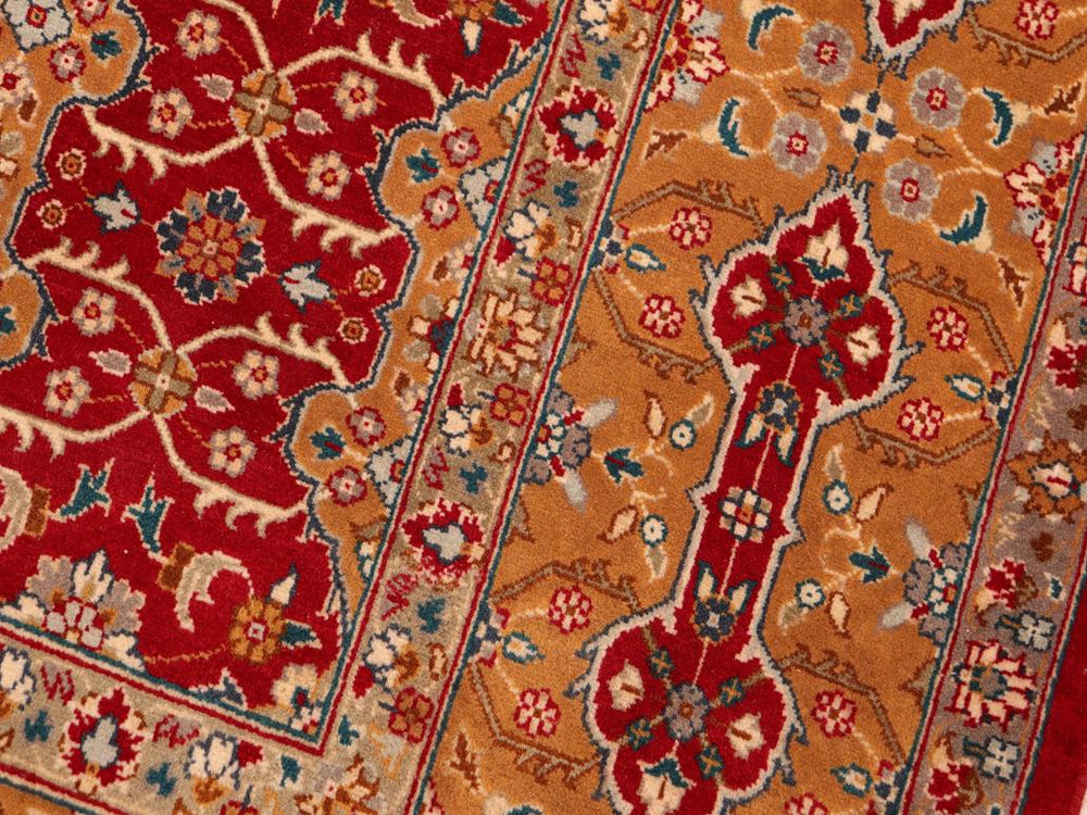 handmade Traditional  Red Gold Hand Knotted RECTANGLE 100% WOOL area rug 6x9