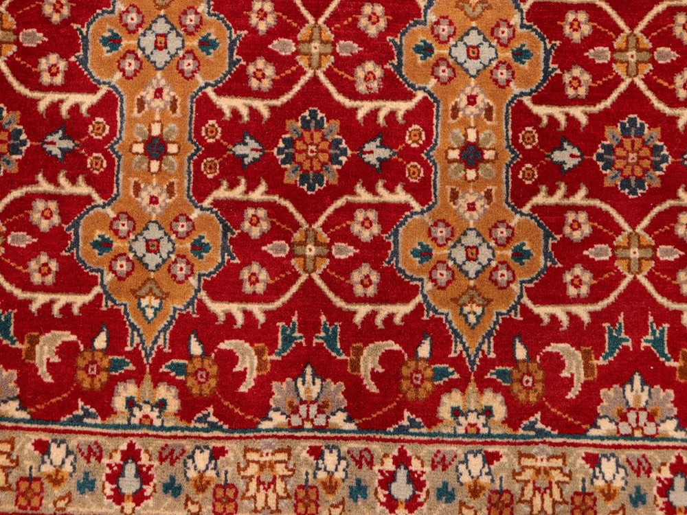 handmade Traditional  Red Gold Hand Knotted RECTANGLE 100% WOOL area rug 6x9