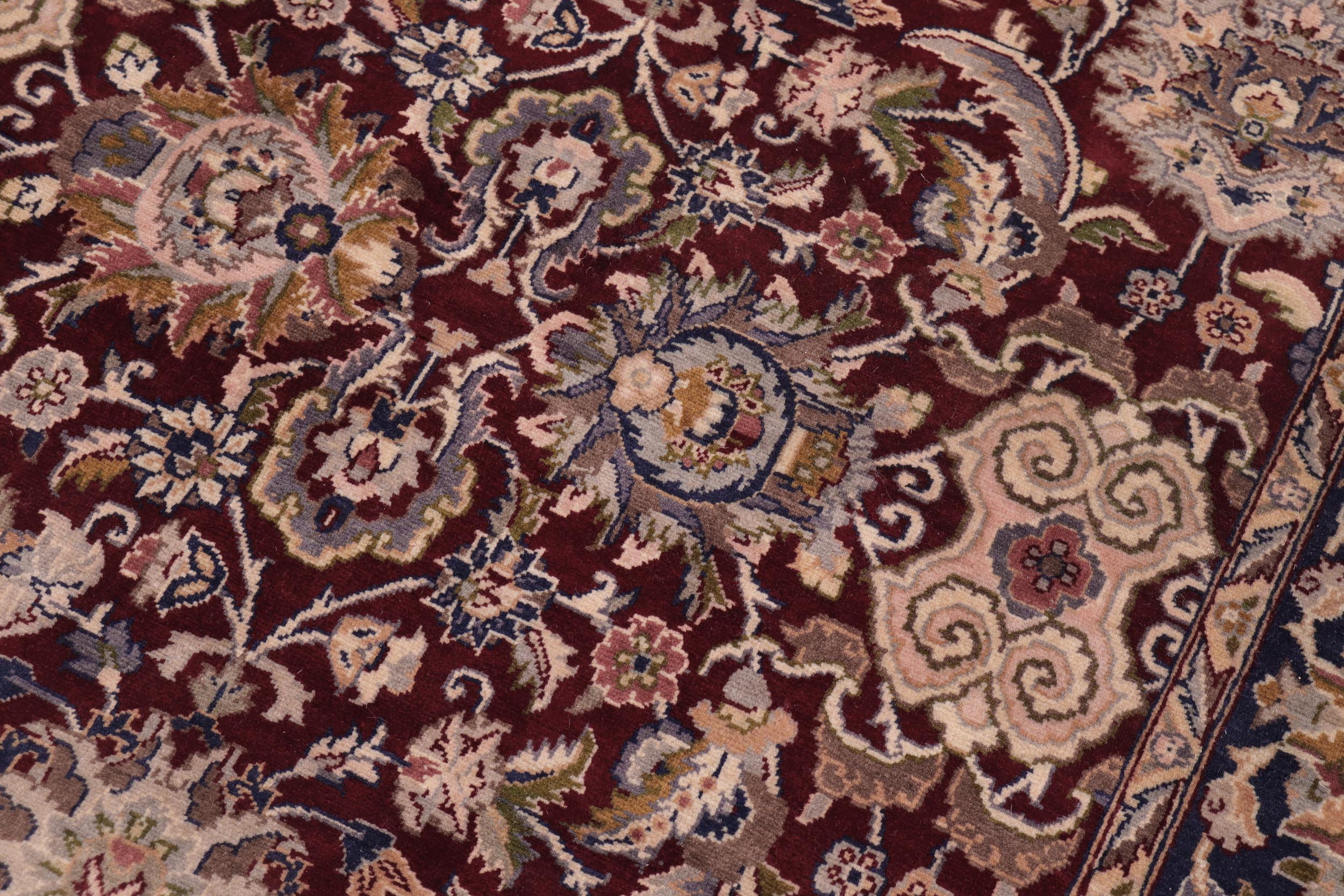 handmade Traditional Agra Red Blue Hand Knotted RECTANGLE 100% WOOL area rug 6x9
