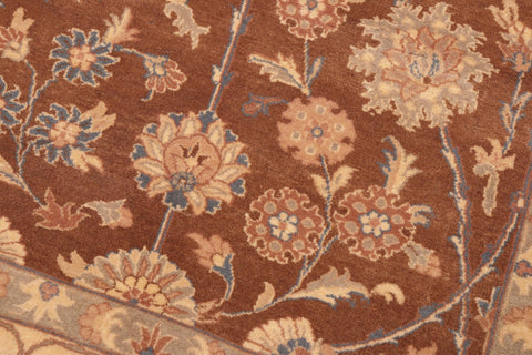 handmade Traditional Tabriz Brown Beige Hand Knotted RECTANGLE 100% WOOL area rug 6x9