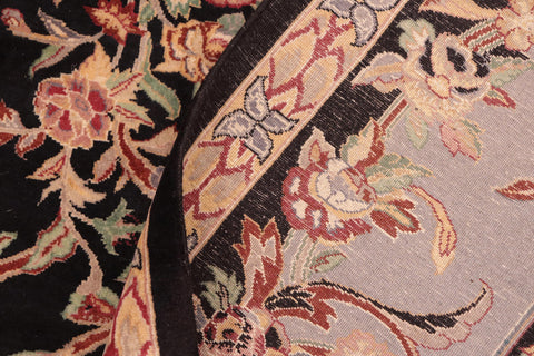 handmade Traditional Gujranwala Black Taupe Hand Knotted RECTANGLE 100% WOOL area rug 6x9