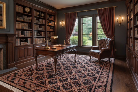 handmade Transitional Basan Black Rust Hand Knotted RECTANGLE 100% WOOL area rug 6x9